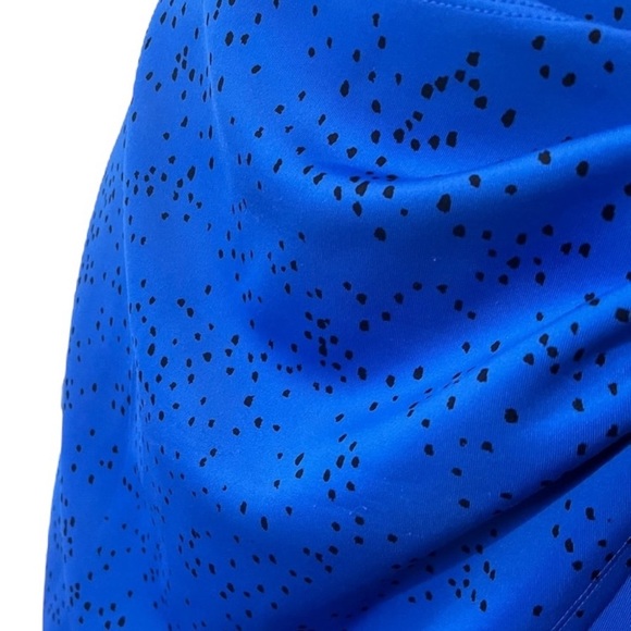 Bold Elements Small Blue Polka Dot Faux Wrap Midi Pencil Skirt Elastic Waist - Picture 4 of 8